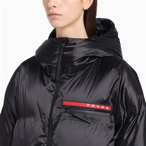 prada coat black|prada down coat sale.